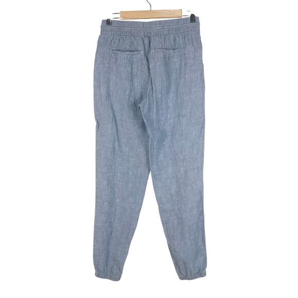 Athleta Retreat Linen Jogger Chambray Blue Size 4 Tall EUC - Picture 4 of 7